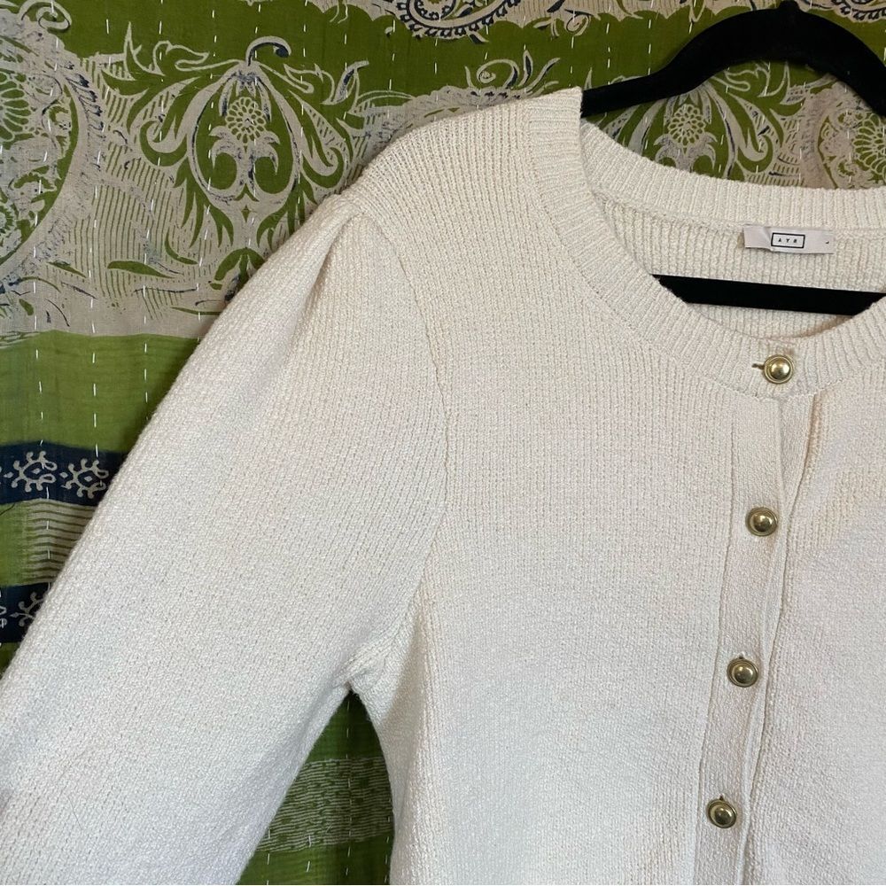 AYR Gelato The Uptown Girl Organic Cotton Cardigan Size Large - Picture 4 of 15